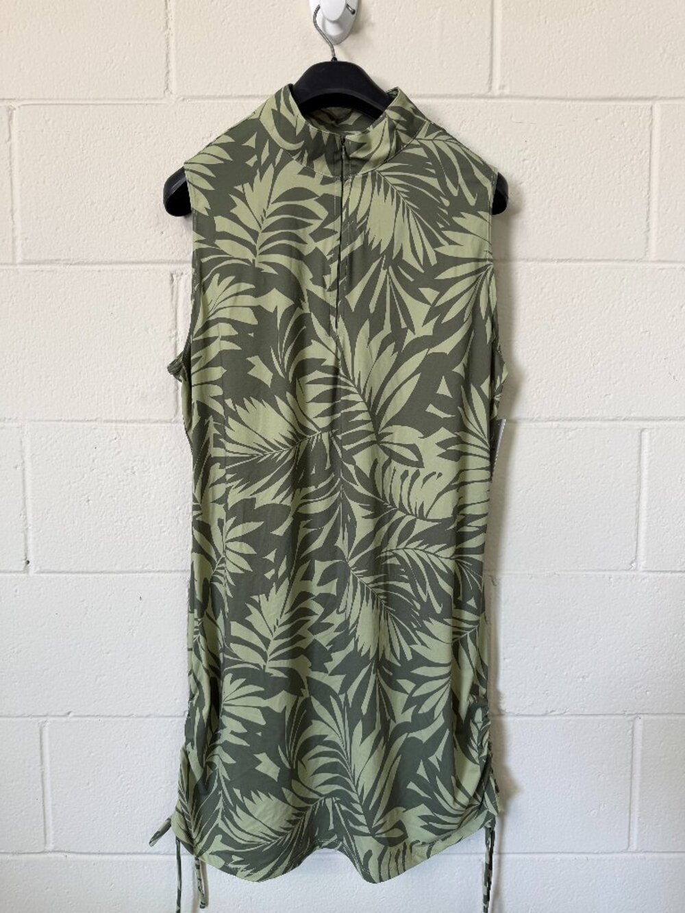 NWT Land's End Green Zipup Sleeveless Coverup Dress